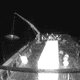 The LOFTID heat shield is lifted out of the water onto the deck of the recovery vessel.